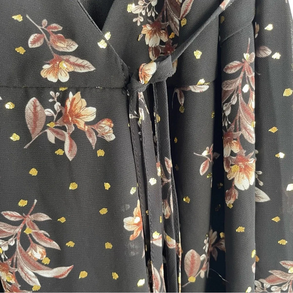 Lulus Adanna Black Floral Print Wrap Maxi Dress 22479 - Picture 9 of 11